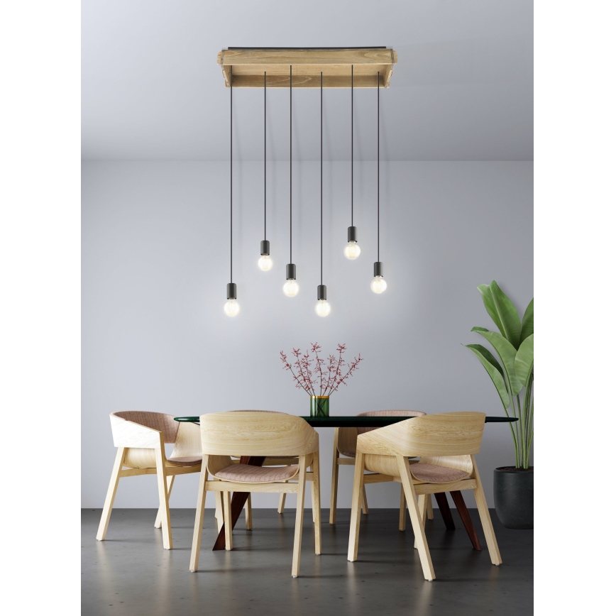 Eglo - Candelabro suspenso 6xE27/40W/230V