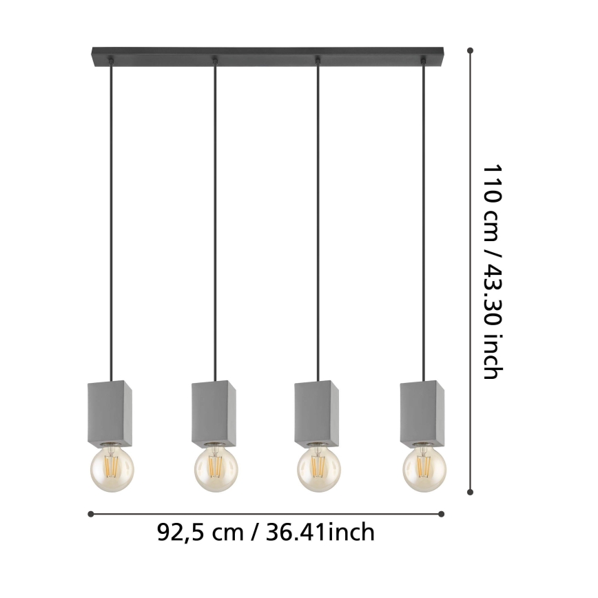 Eglo - Candelabro suspenso 4xE27/40W/230V