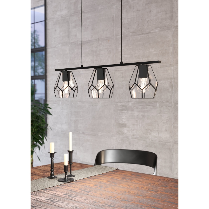 Eglo - Lustre LED suspenso por cabo 3xE27/40W/230V