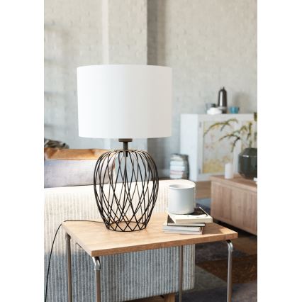 Eglo - Candeeiro de mesa 1xE27/40W/230V branco