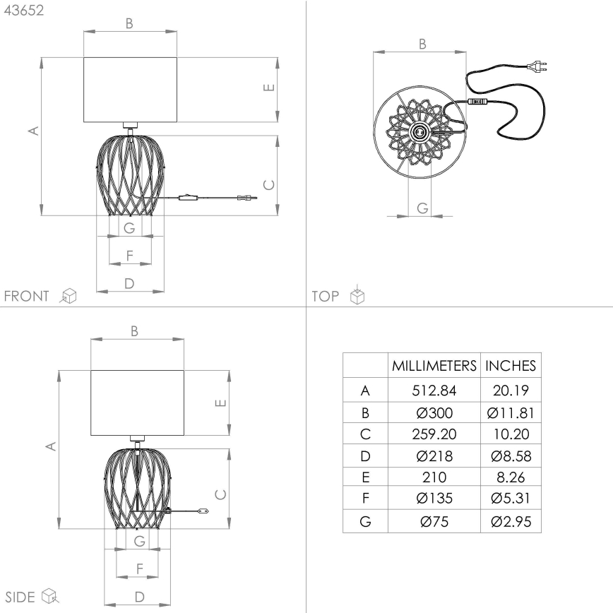 Eglo - Candeeiro de mesa 1xE27/40W/230V branco
