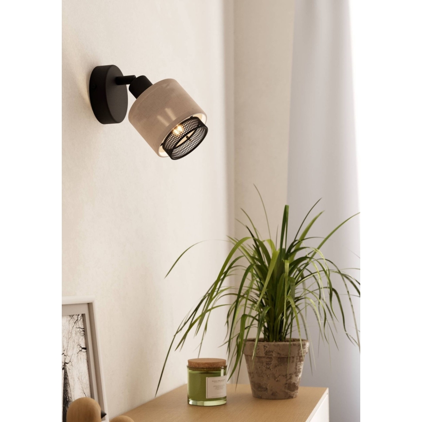 Eglo - Foco de parede 1xE14/40W/230V preto/bege