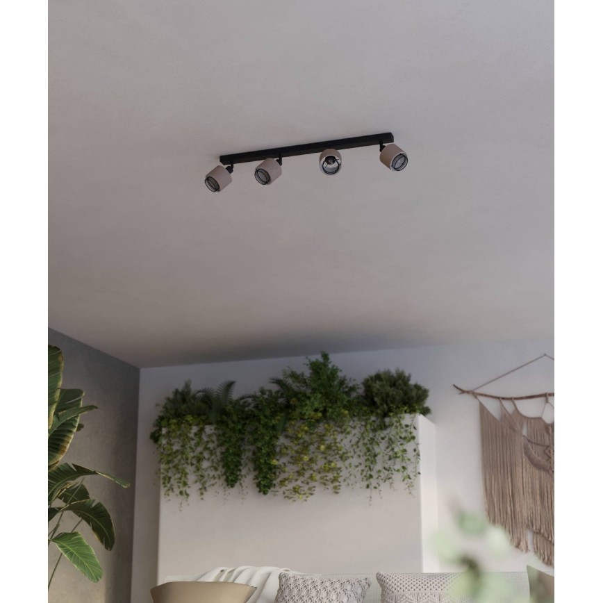 Eglo - Foco 4xE14/40W/230V preto/bege