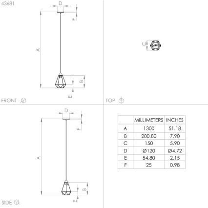 Eglo - Candelabro suspenso 1xE27/60W/230V d. 17,5 cm