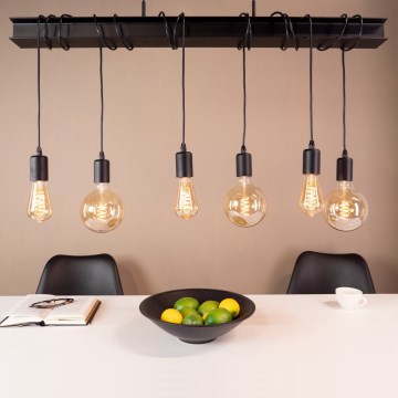 Eglo 43712 - Candeeiro suspenso TOWNSHEND 6xE27/60W/230V preto