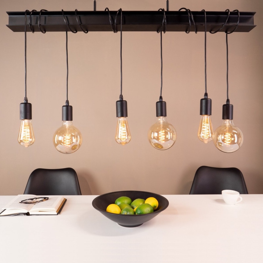 Eglo 43712 - Candeeiro suspenso TOWNSHEND 6xE27/60W/230V preto