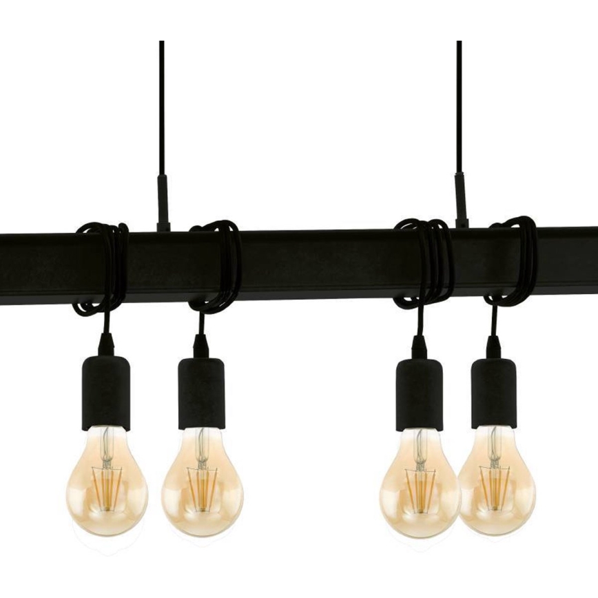 Eglo 43712 - Candeeiro suspenso TOWNSHEND 6xE27/60W/230V preto