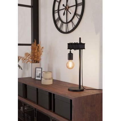 Eglo 43714 - Candeeiro de mesa TOWNSHEND 1xE27/10W/230V preto