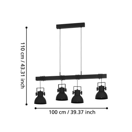 Eglo - Candelabro suspenso 4xE27/40W/230V