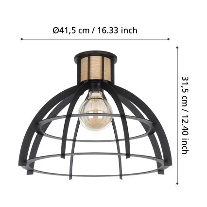 Eglo - Iluminação de teto 1xE27/40W/230V preto