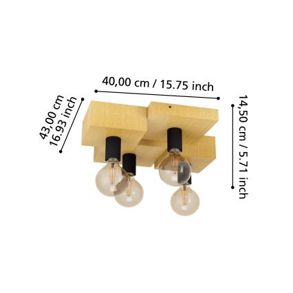 Eglo - Iluminação de teto 4xE27/40W/230V