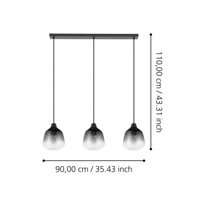 Eglo - Candeeiro suspenso 3xE27/40W/230V
