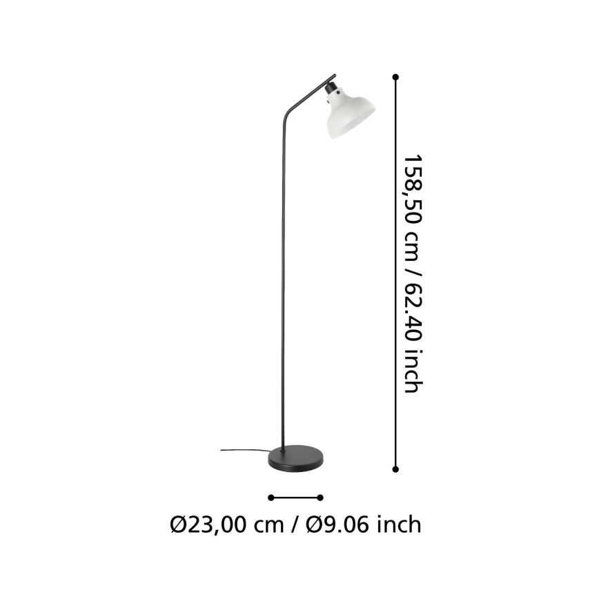Eglo 43844 - Candeeiro de pé MATLOCK 1xE27/40W/230V