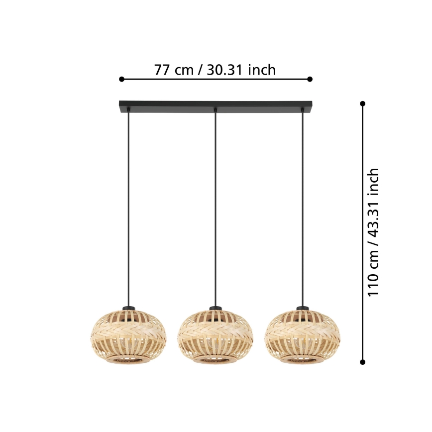 Eglo - Candelabro suspenso 3xE27/40W/230V