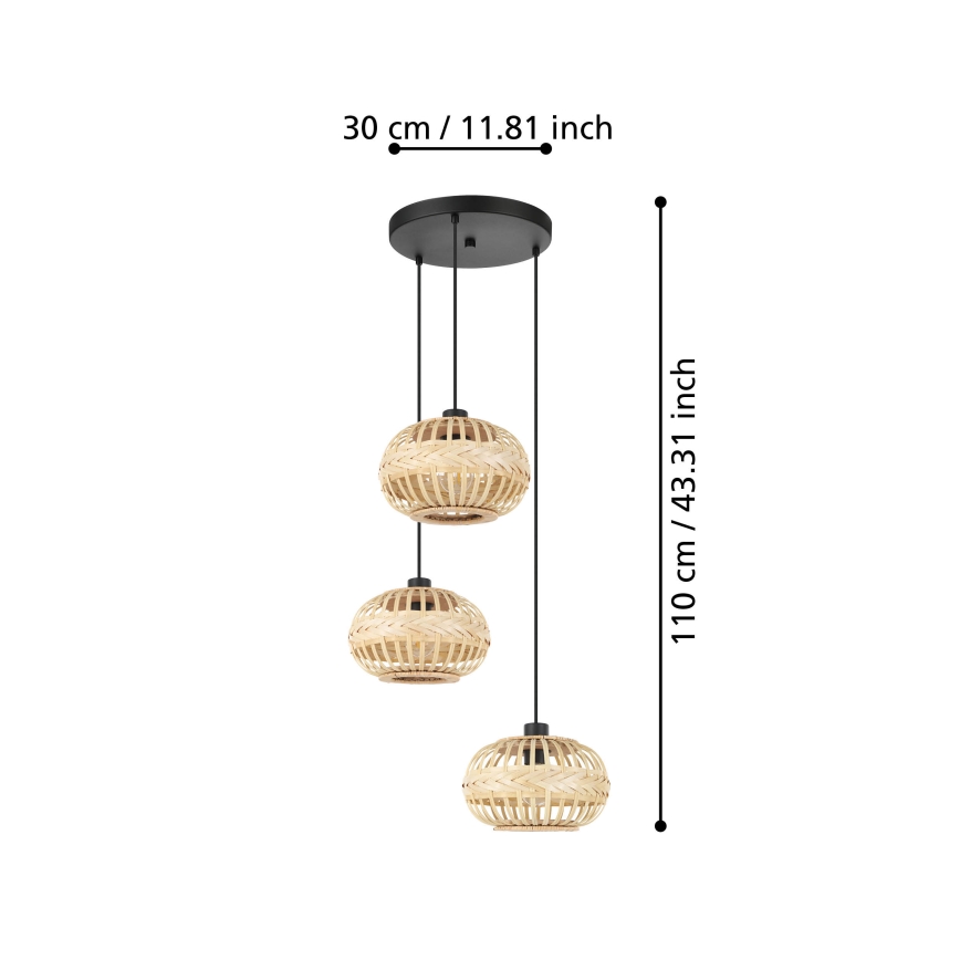 Eglo - Candelabro suspenso 3xE27/40W/230V diâmetro 48 cm