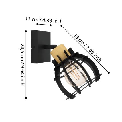 Eglo - Foco de parede 1xE27/40W/230V
