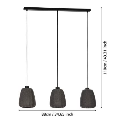 Eglo - Candelabro suspenso 3xE27/40W/230V