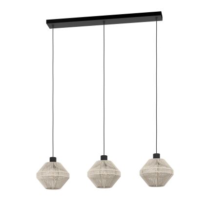 Eglo - Lustre suspenso por cabo 3xE27/40W/230V cor creme