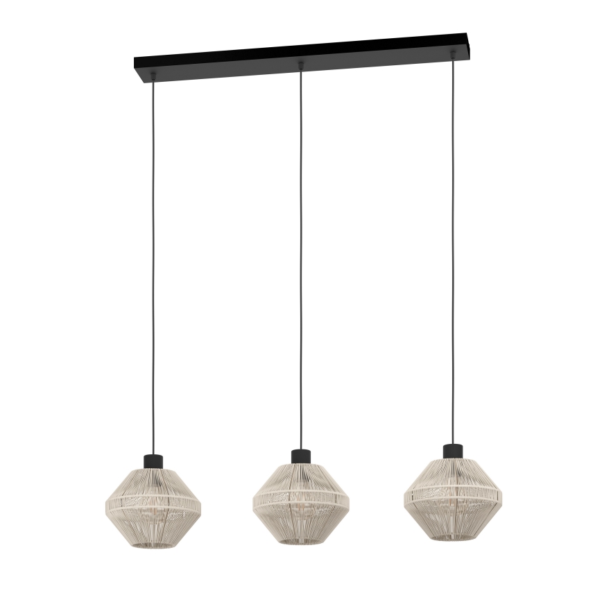 Eglo - Lustre suspenso por cabo 3xE27/40W/230V cor creme