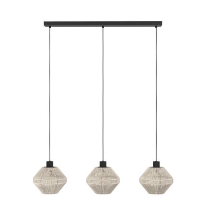Eglo - Lustre suspenso por cabo 3xE27/40W/230V cor creme