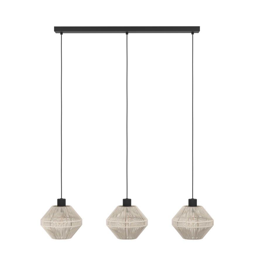 Eglo - Lustre suspenso por cabo 3xE27/40W/230V cor creme