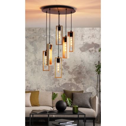 Eglo - Lustre suspenso com cabo 6xE27/60W/230V