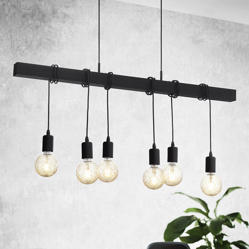 Eglo - Lustre suspenso com cabo TOWNSHEND 6xE27/60W/230V