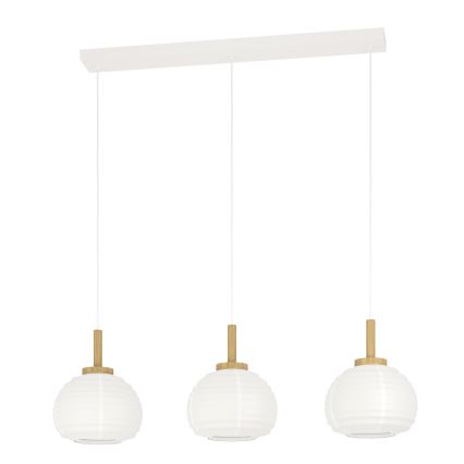 Eglo - Lustre suspenso por cabo 3xE27/40W/230V branco/bege