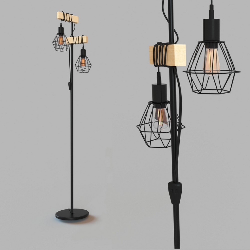 Eglo - Candeeiro de pé TOWNSHEND 2xE27/60W/230V