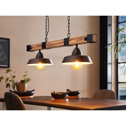 Eglo - Lustre suspenso com corrente 2xE27/60W/230V