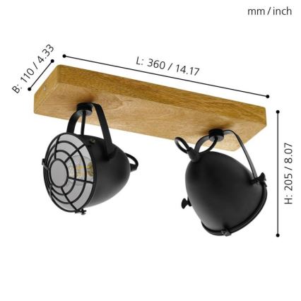 Eglo - Candeeiro de focos 2xE14/40W/230V