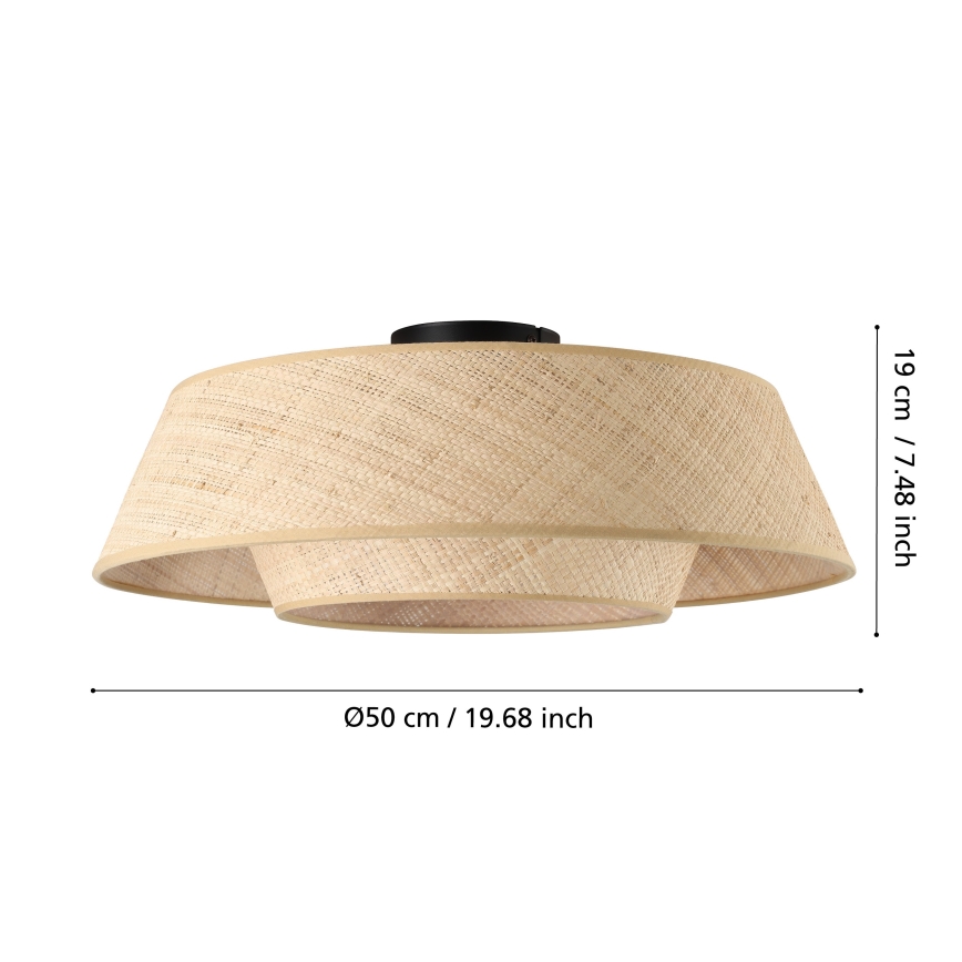 Eglo - Candeeiro de teto 1xE27/60W/230V Ø 50 cm, em fibras naturais