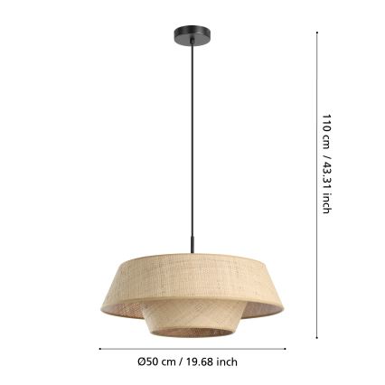 Eglo - Pendente em cabo 1xE27/60W/230V ráfia
