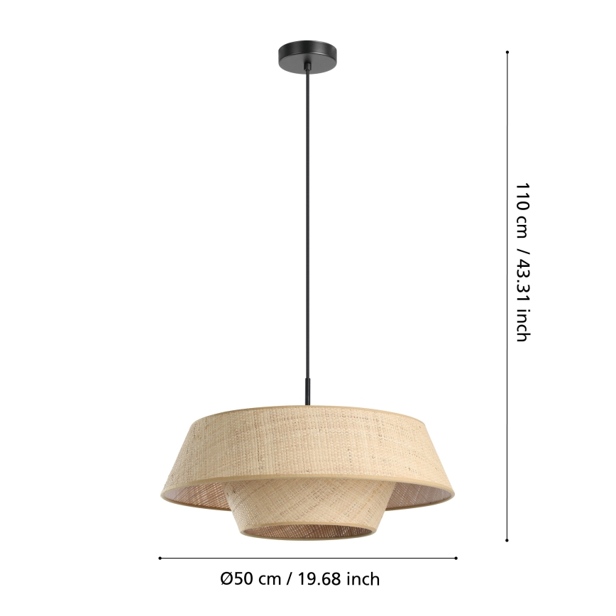 Eglo - Pendente em cabo 1xE27/60W/230V ráfia