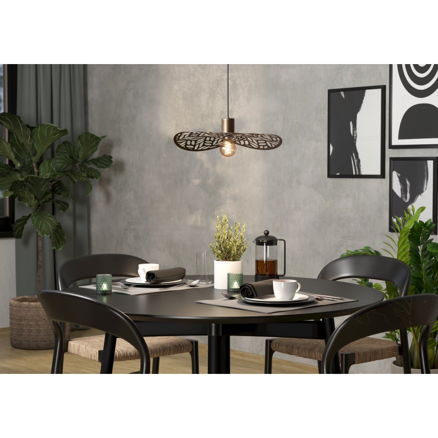 Eglo - Lustre suspenso por cabo 1xE27/60W/230V Ø 40 cm bronze