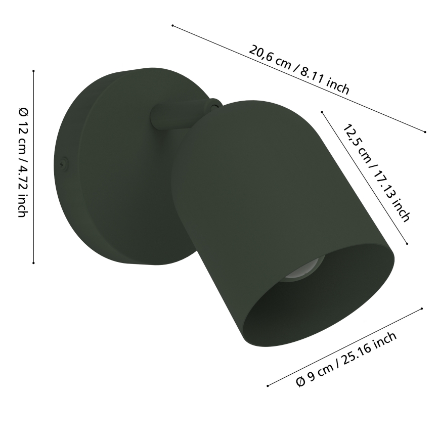 Eglo - Candeeiro de parede orientável 1xE14/40W/230V verde