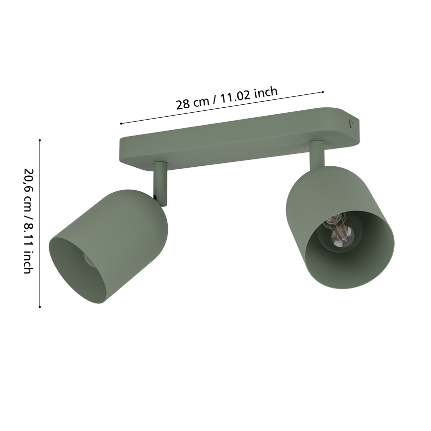 Eglo - Candeeiro de focos 2xE14/40W/230V verde
