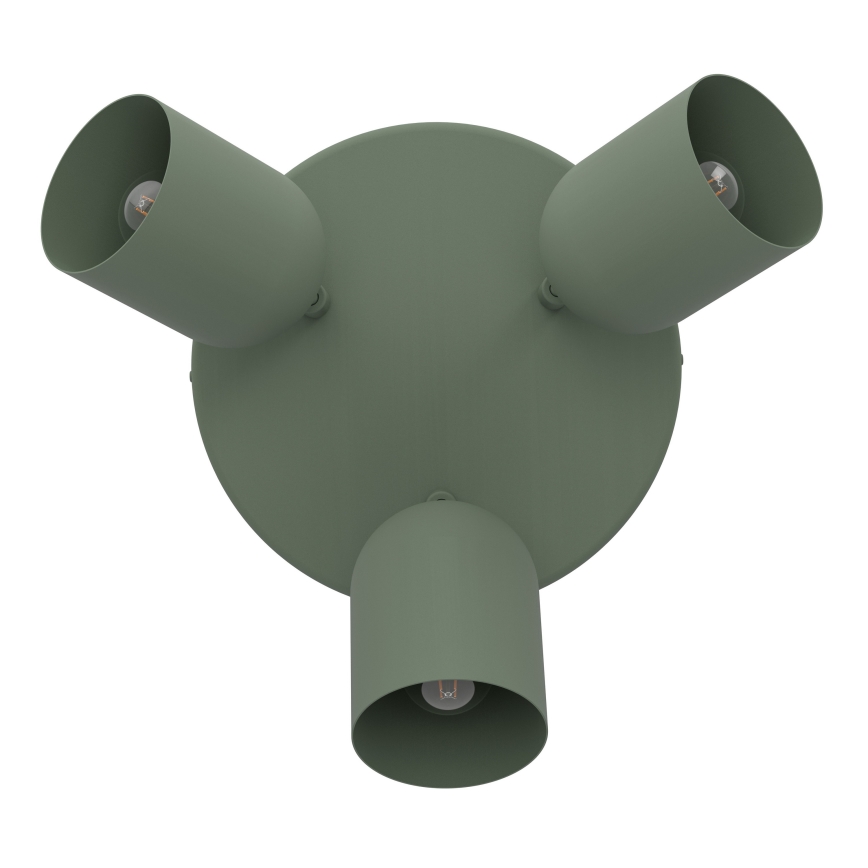 Eglo - Candeeiro de focos 3xE14/40W/230V Ø 25 cm verde