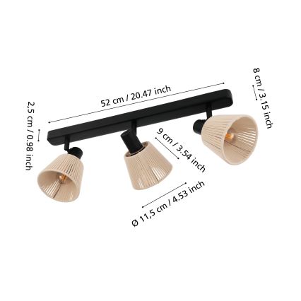 Eglo - Spot 3xE14/40W/230V bege/preto