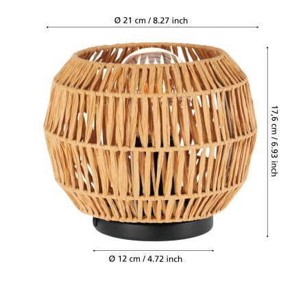 Eglo - Candeeiro de mesa 1xE27/40W/230V castanho