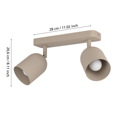 Eglo - Spot direcional 2xE14/40W/230V, bege