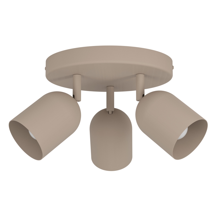 Eglo - Luminária de teto com 3 spots, 3xE14/40W/230V, Ø 25 cm, bege