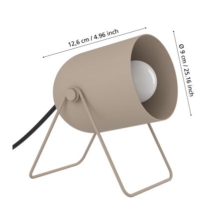 Eglo - Candeeiro de mesa 1xE14/8W/230V bege