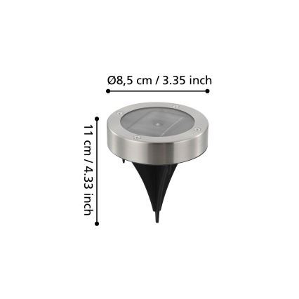 Eglo 48777 - Luminária solar LED com sensor LED/0,07W/1,2V 200 mAh cromo mate