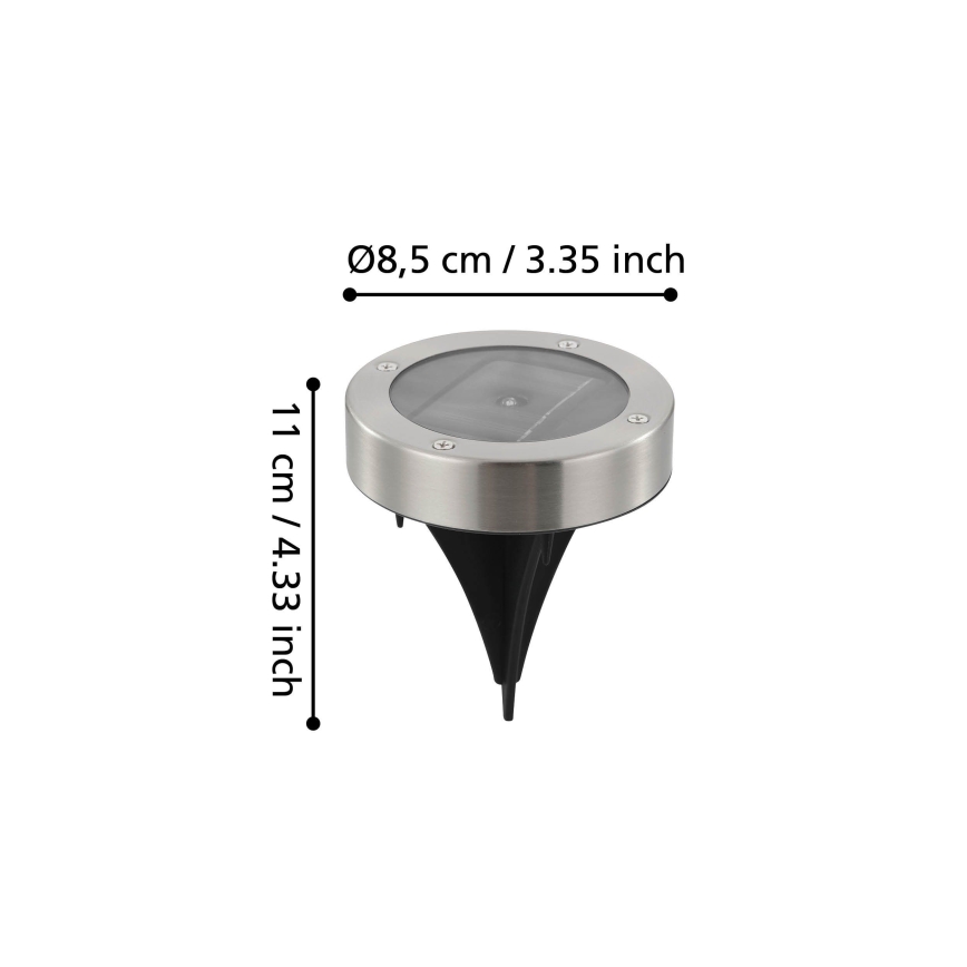 Eglo 48777 - Luminária solar LED com sensor LED/0,07W/1,2V 200 mAh cromo mate