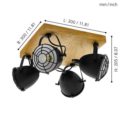 Eglo 49079 - Candeeiro de focos GATEBECK 4xE14/40W/230V