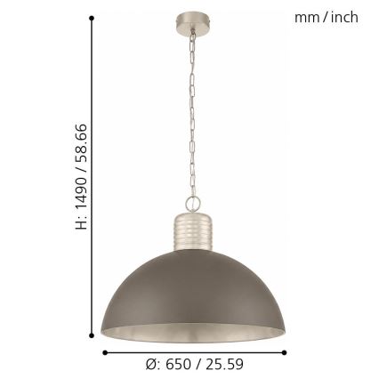 Eglo 49107 - Candelabro numa corrente COLDRIDGE 1xE27/60W/230V