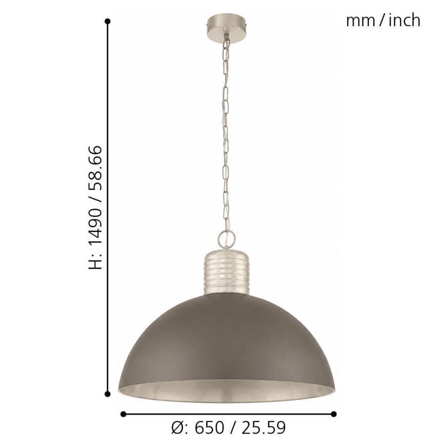 Eglo 49107 - Candelabro numa corrente COLDRIDGE 1xE27/60W/230V