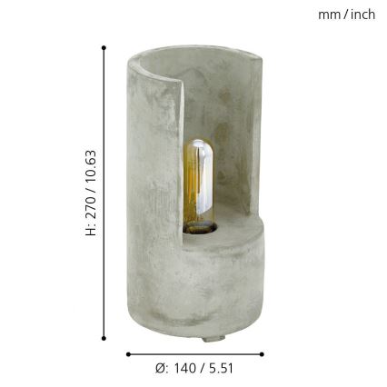 Eglo 49111 - Candeeiro de mesa LYNTON 1xE27/60W/230V