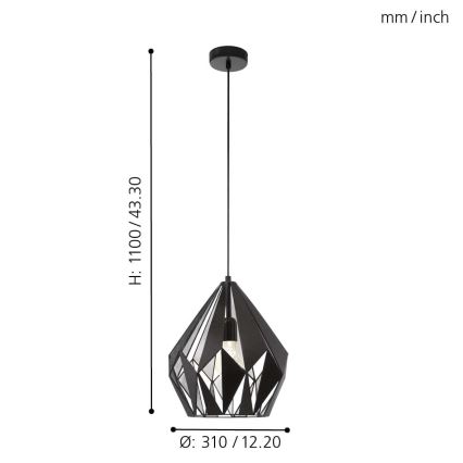 Eglo - Candelabro 1 1xE27/60W/230V